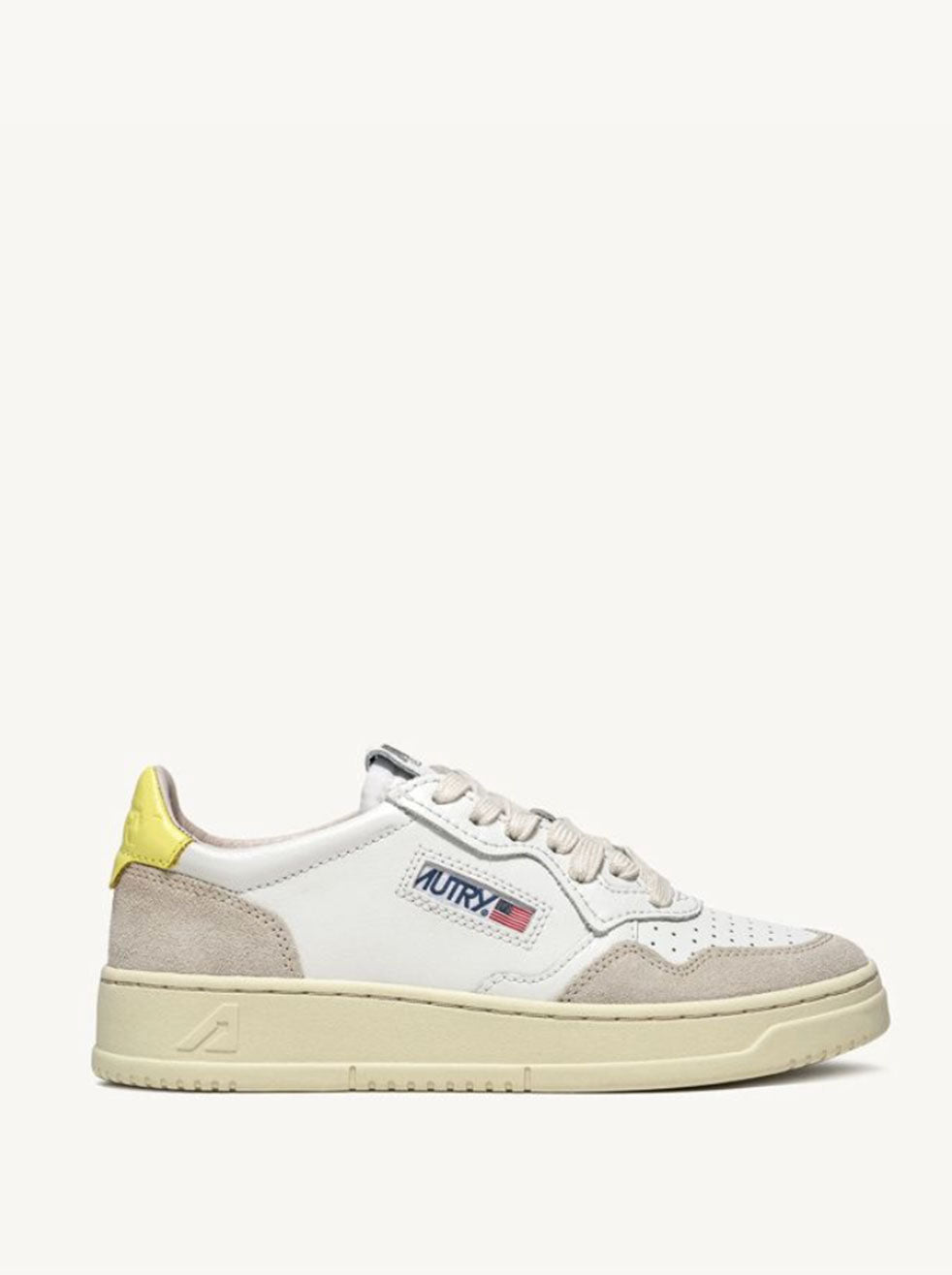 AUTRY - White/Yellow with Beige Suede