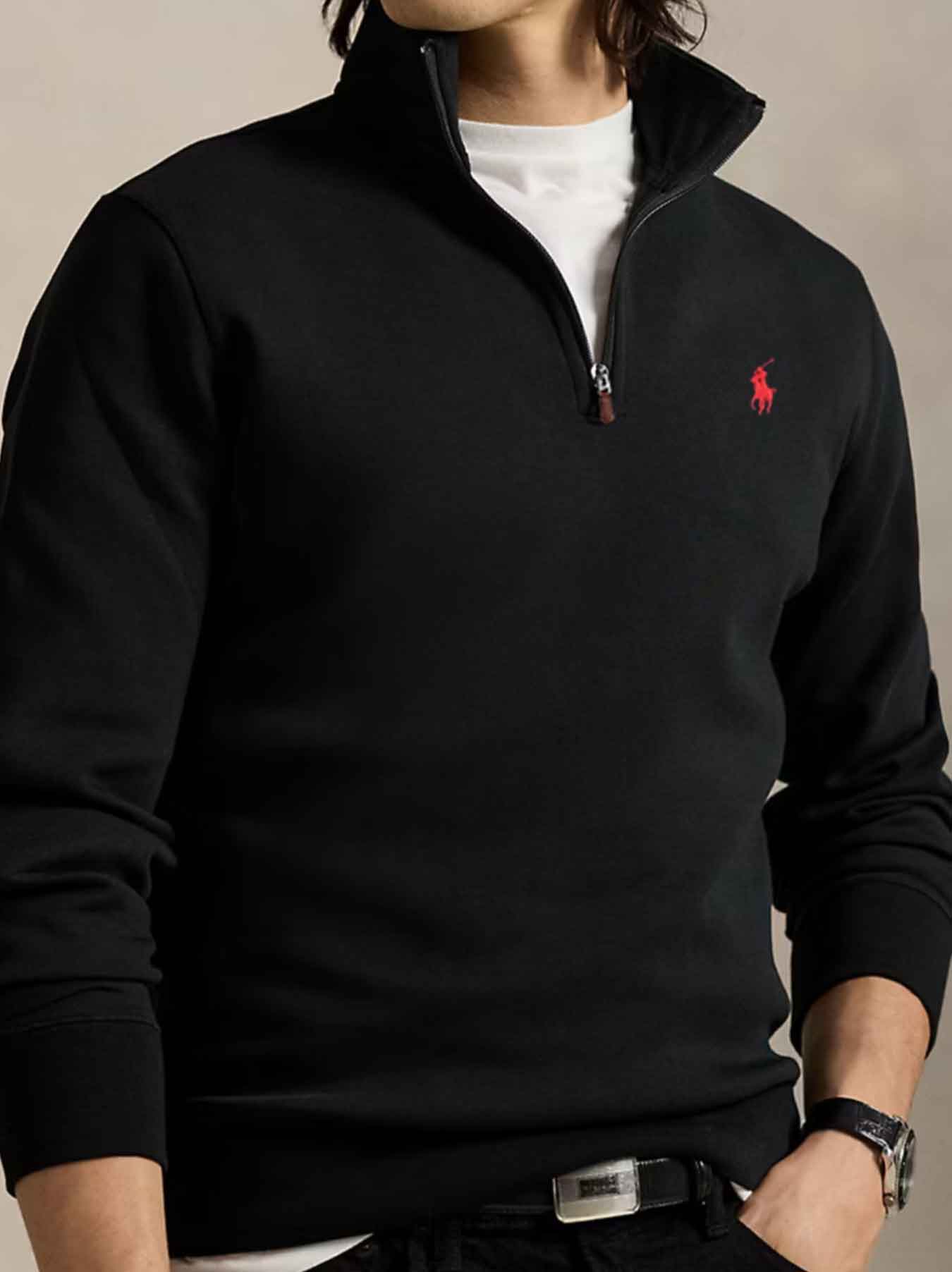Polo Ralph Lauren - Halb-Reißverschluss Pullover - Schwarz