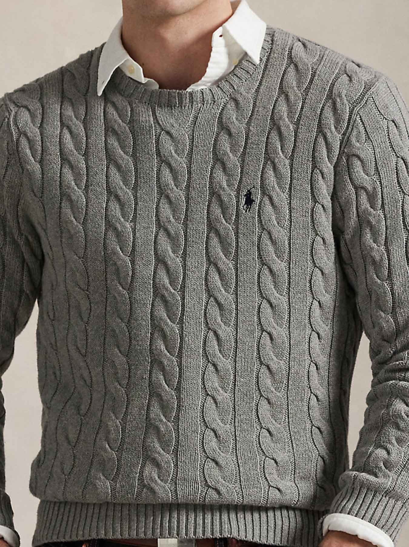 Polo Ralph Lauren Kabelstrickpullover - Grau