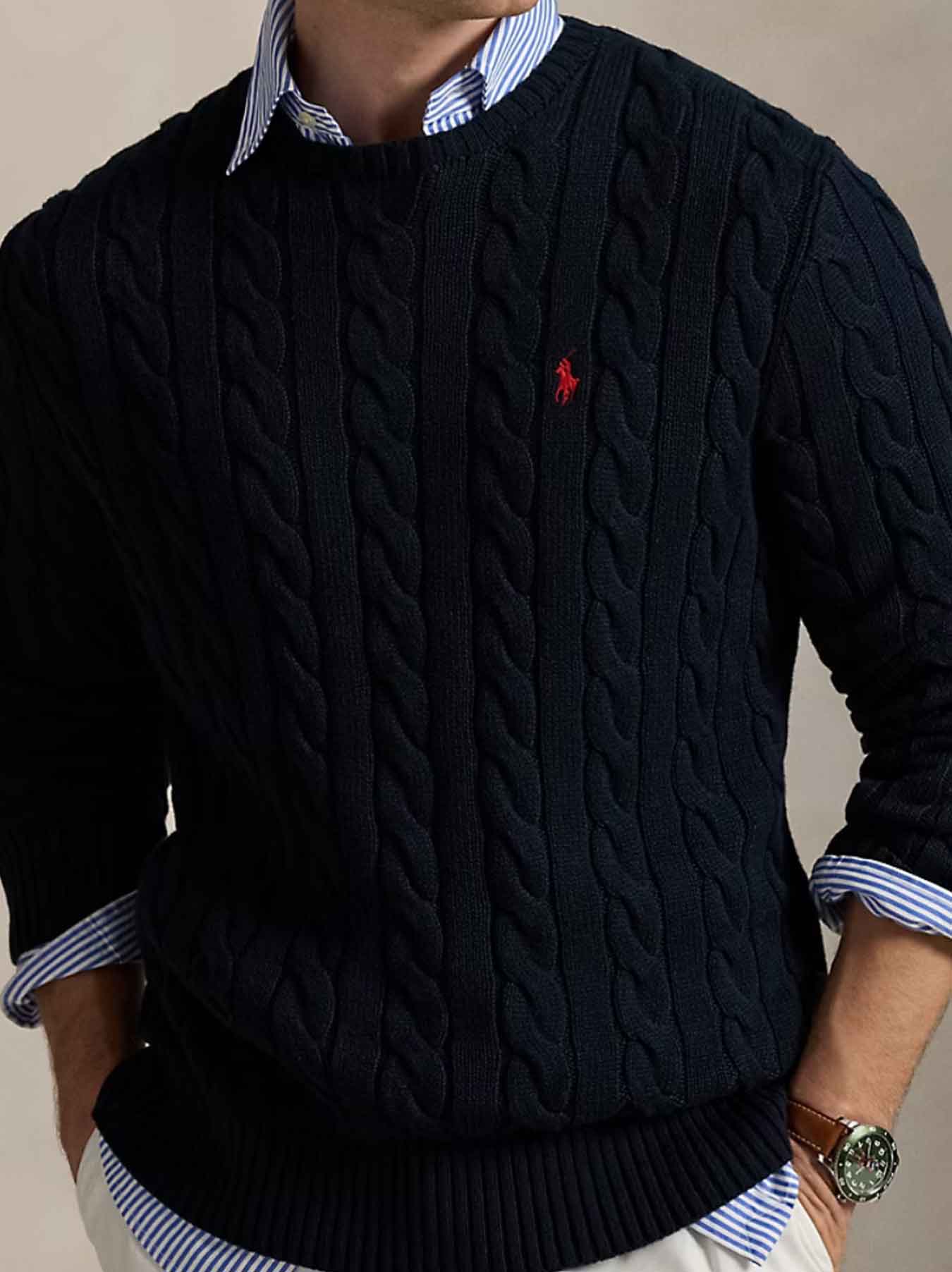 Polo Ralph Lauren Kabelstrickpullover - Marineblau