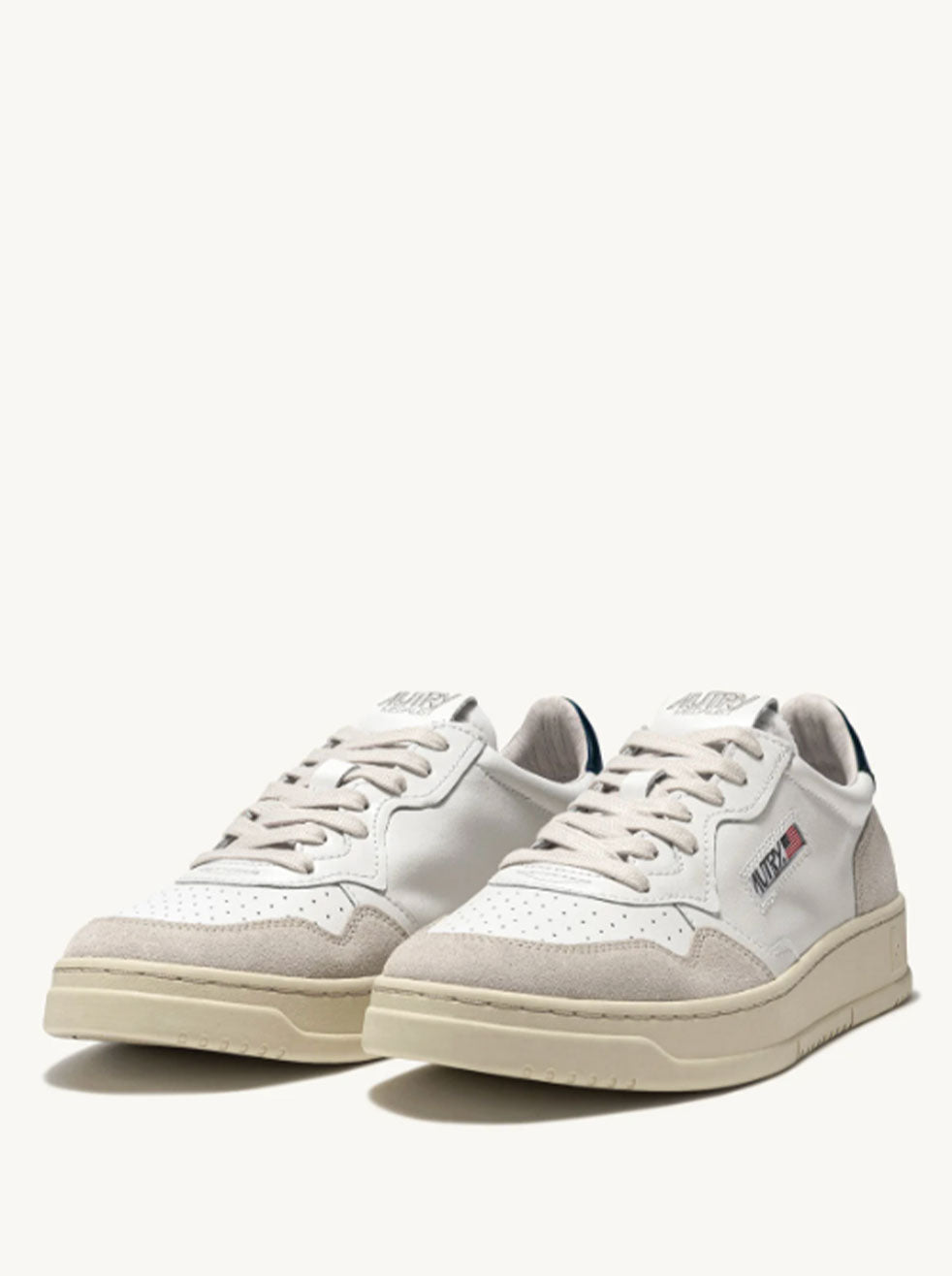 AUTRY - White/Black with Beige Suede