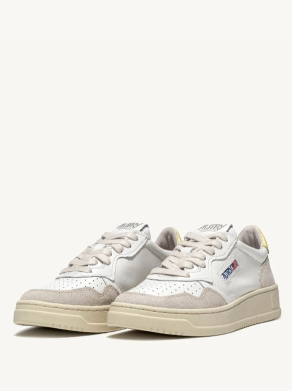 AUTRY - White/Yellow with Beige Suede