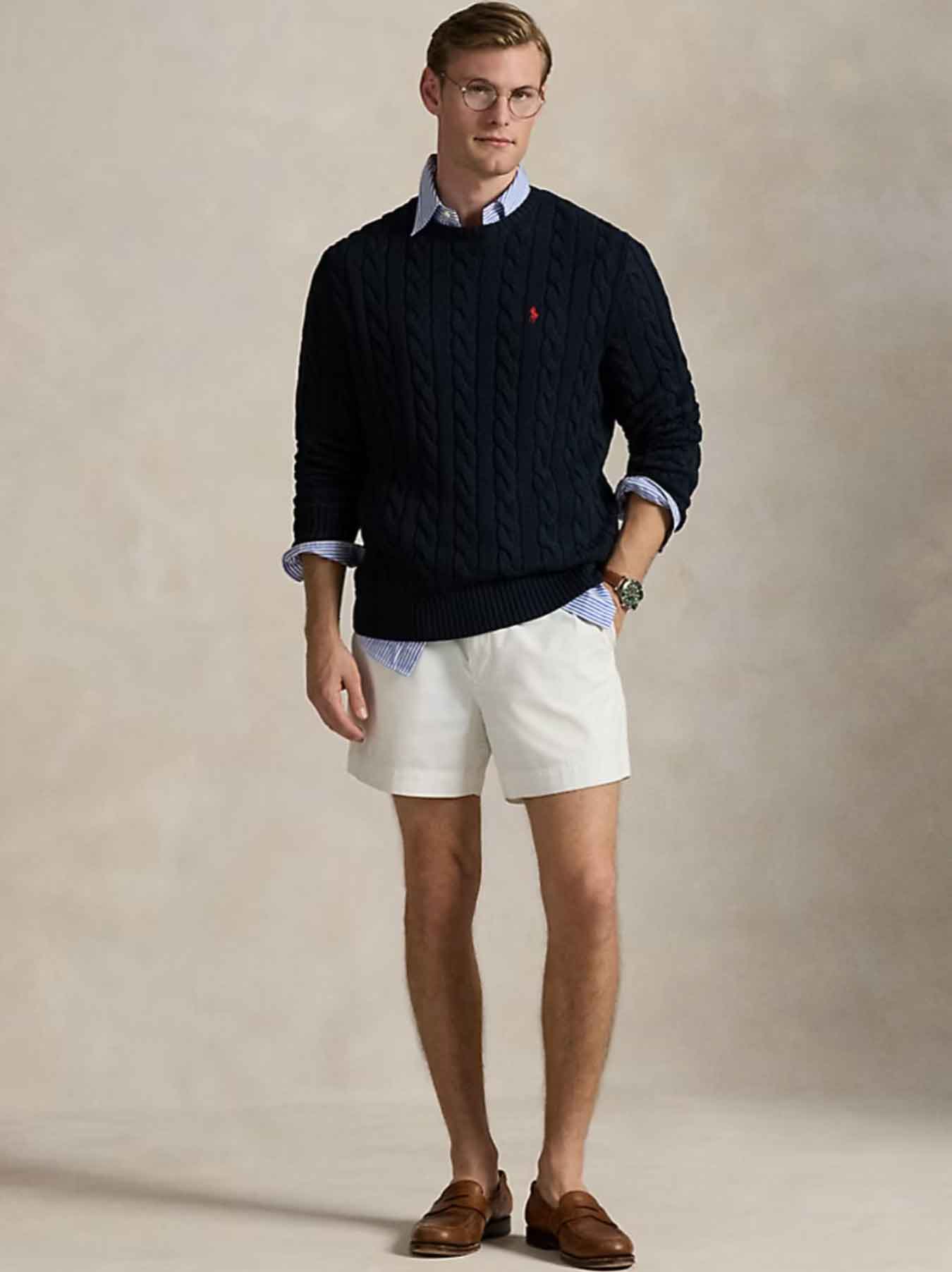 Polo Ralph Lauren Kabelstrickpullover - Marineblau