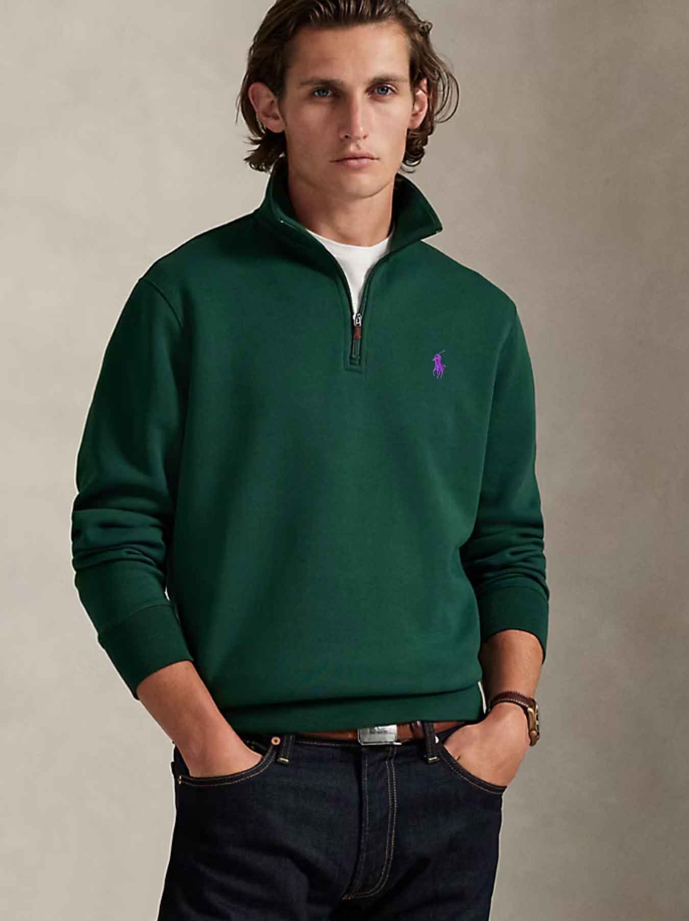 Polo Ralph Lauren - Halb-Zip Pullover - Grün