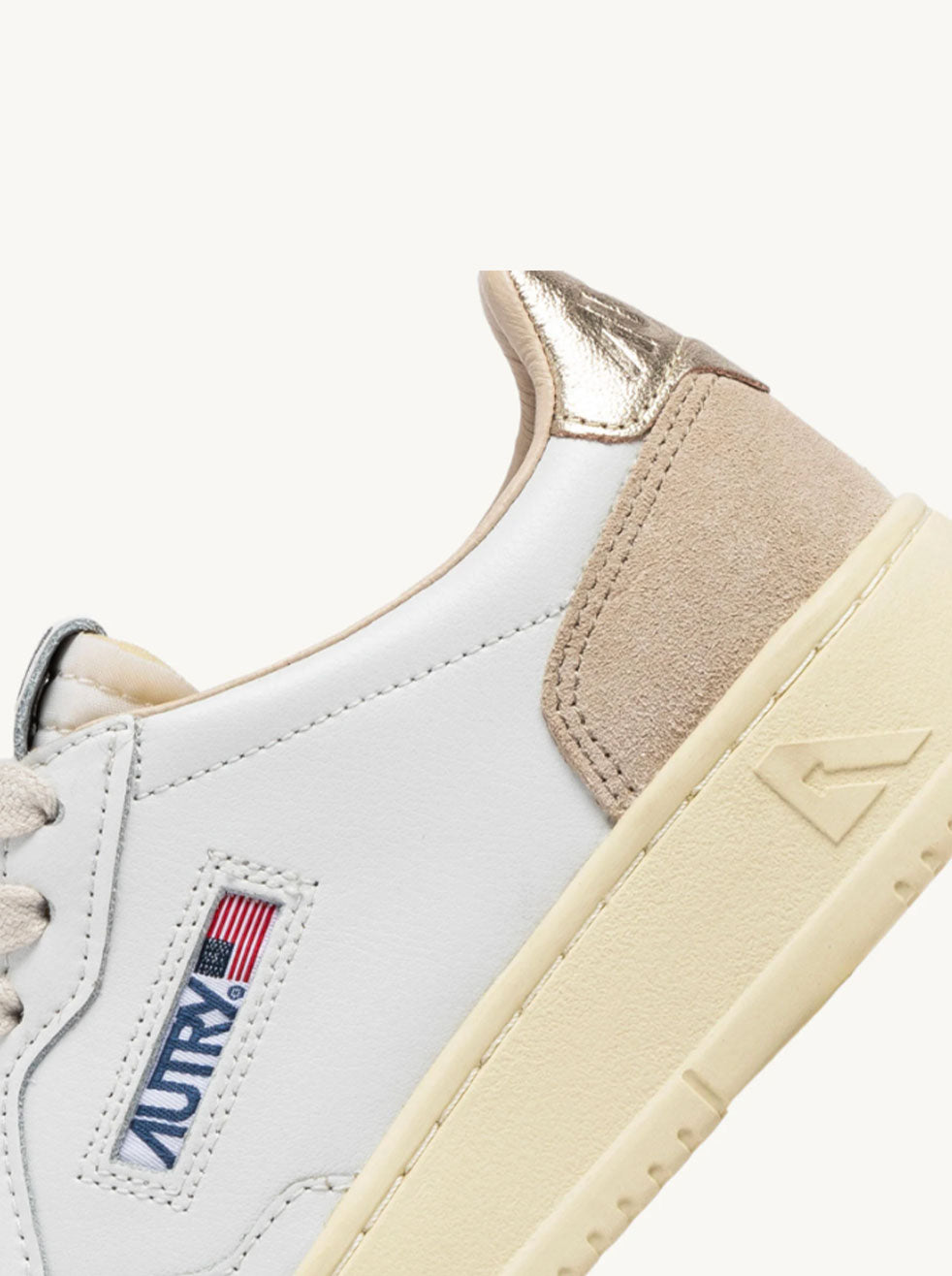 AUTRY - White/Pink/Gold with Beige Suede