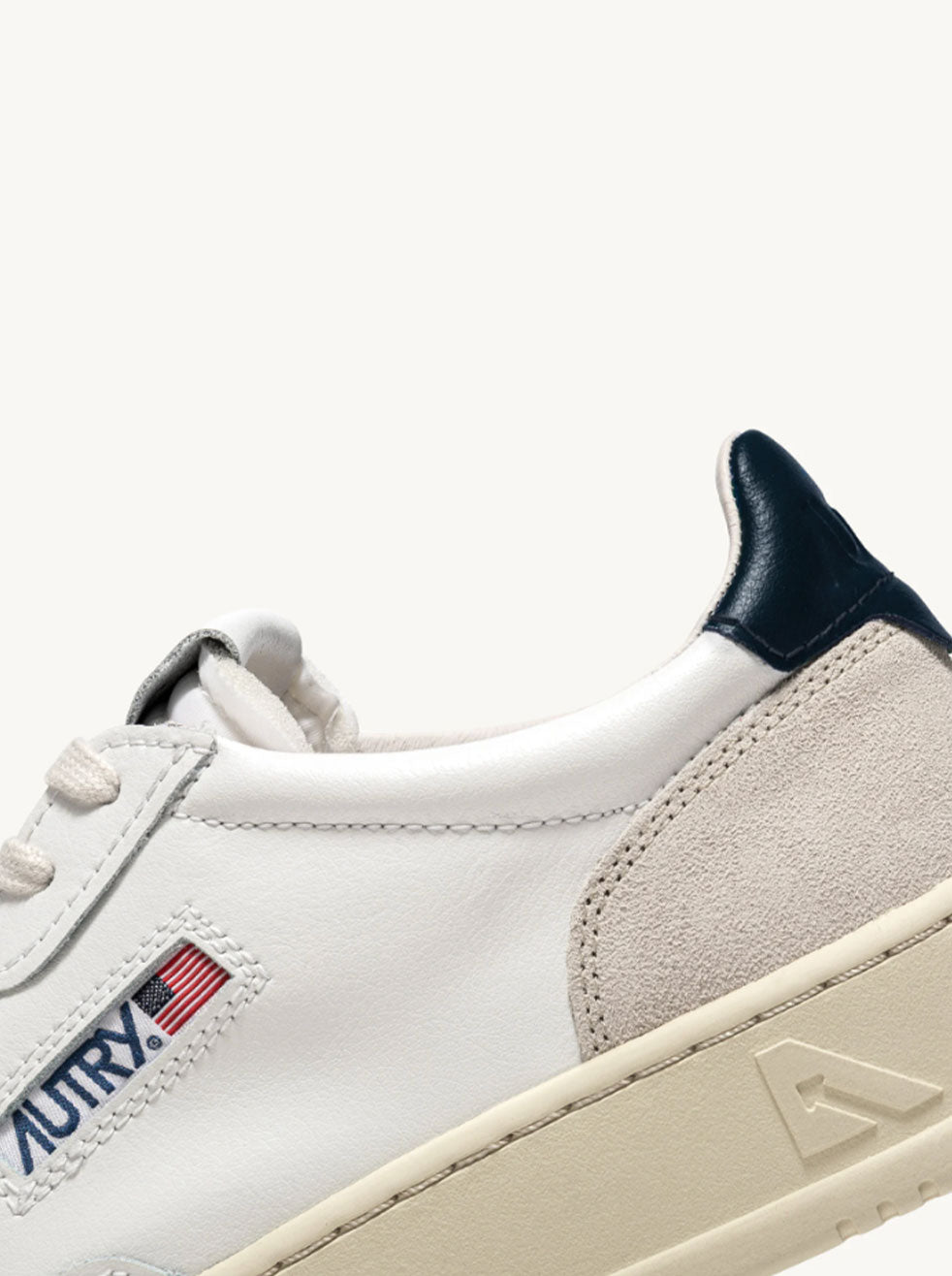 AUTRY - White/Black with Beige Suede