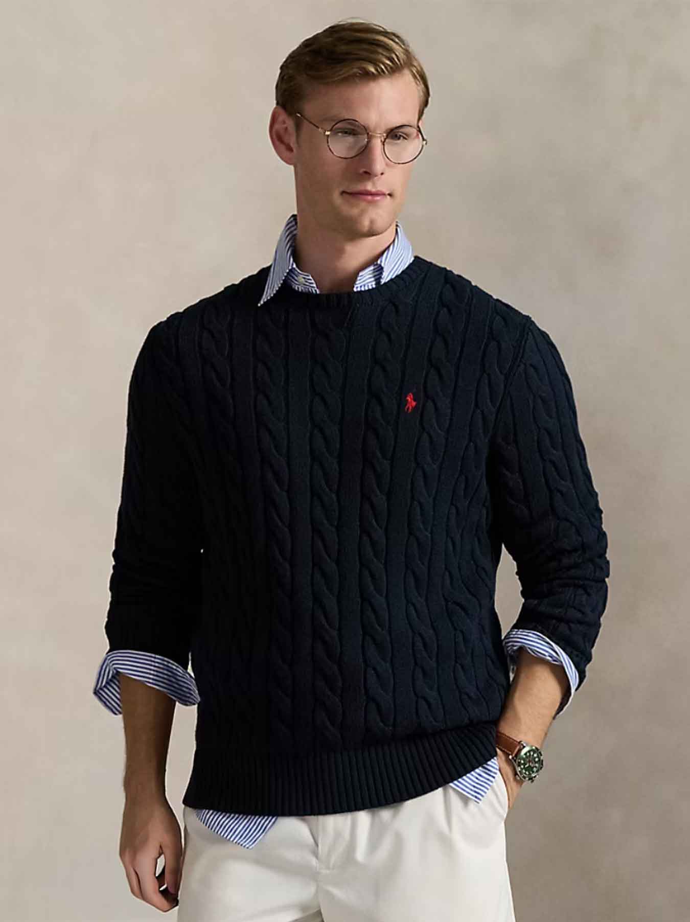 Polo Ralph Lauren Kabelstrickpullover - Marineblau